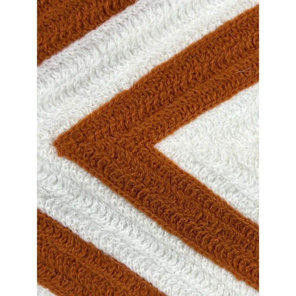Pottery Barn Pillow Sham Chevron Knit Embroidered Cottagecore Farmhouse